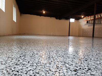 Speckled Garage Floor Painting in Winston Salem, NC