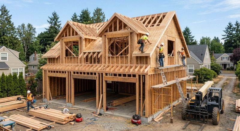 Two Story Garage Construction in Pearland, TX