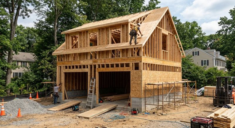 Two Story Garage Construction in Naples, FL